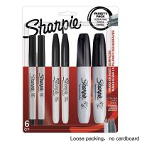 6pcs Sharpie Permanent Markers Featuring Fine Ultra Fine and Chisel Point Markers Black Oil Ink Office School Painting Supplies