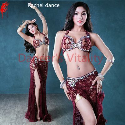 hot【DT】 Belly dance set bra top  lace latin ballroo exercise dress costume clothes  A/B/C/D CUP