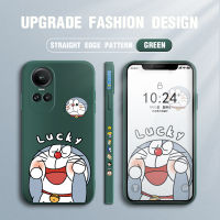 Case4you สำหรับ OPPO Reno10 Pro 5G เคสโทรศัพท์การ์ตูนโดราเอมอนน่ารักลายขอบสี่เหลี่ยมปลอกซิลิโคนน้ำเคสป้องกันกล้องคลุมทั้งหมด