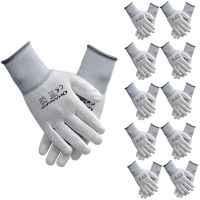 ❃♝◑ 10 Pairs PU Nitrile Safety Coating Work Gloves Palm Coated Gloves Mechanic Working Gloves have CE Certificated EN388