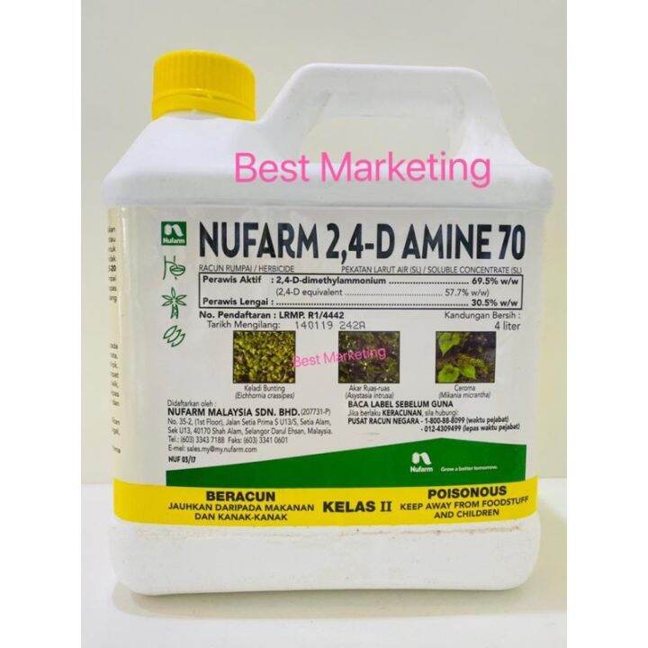 Nufarm 2,4-D Amine 70 - 4liter / Rumpai | Lazada