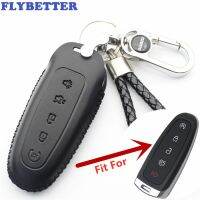 [A Neotype] FLYBETTER หนังแท้5ปุ่ม Keyless Entry Smart Key Case สำหรับ Ford Edge/explorer/escape/flex L340