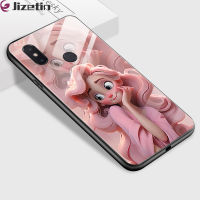 Jizetin เคสใส่โทรศัพท์กระจกสำหรับ Xiaomi MI 6 MI 8 Lite MI 8 Pro MI 8SE กันกระแทก3D ยิ้มชุดเจ้าหญิงกระจกเทมเปอร์กรอบเฮาส์ซิ่ง