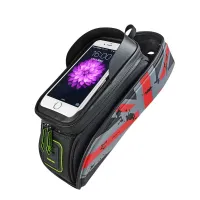 ROCKBROS Bicycle Bag MTB Road Bike Bag Rainproof Touch Screen Cycling Front Tube Frame Bag 5.8/6.0 Phone Case Bike Accessories