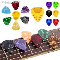 6Pcs Celluloid Guitar Picks with 1Pc Pick Holder Thickness 0.46 MM Color Random Universal For Guitar Ukulele Guitar Accessorie