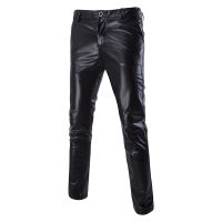 2021Gold Silver Metallic Man Slim Pants Night Club Hip Hop Stage Dance Pants Men Party Singing Fashion Fit Straight Leg Trousers