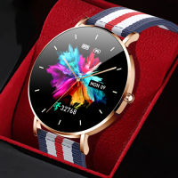 นาฬิกาสุขภาพ New Smartwatch Ladies Ultra Thin Smart Watch Women AMOLED 360*360 HD Waterproof Display Always Show Time Call Reminder Fitness Trackers