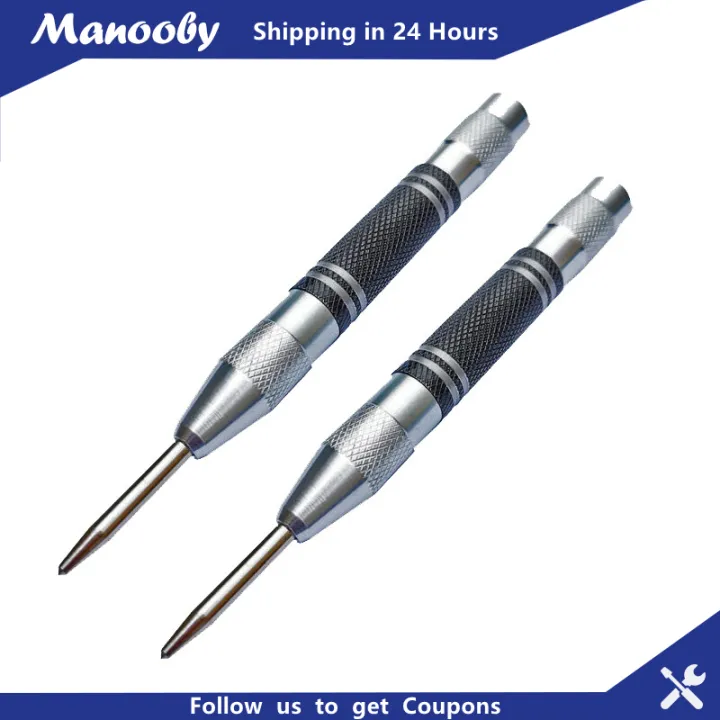 Manooby Automatic Center Punch Drill Center Punch Drill Bit Tools Spring Loaded Marking Starting