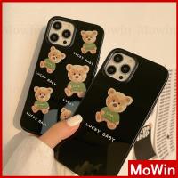 Mowin - เคสไอโฟน เคส iPhone ซิลิโคนนุ่มสีดำเคสลูกกวาดเคลือบเงาตุ๊กตาหมีเคสกันกระแทกสไตล์น่ารักสำหรับ iPhone 13 Pro Max iPhone 12 Pro Max iPhone 11 Pro Max iPhone 7 Plus iPhone XR XS MAX ?MW?