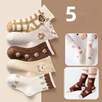 5 Pair/Lot Children Socks Cotton Boy Girl Baby Infant Cute Cartoon Soft Warm Stripe Fashion For Autumn Winter Kids Sport Socks