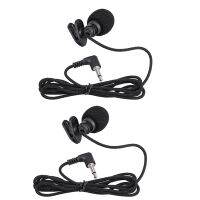 2X Mini Portable Clip-on Lapel Hands-Free 3.5mm Jack Condenser Miniphone Mic for Computer PC Laptop Loudspeaker