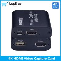 [LUNA electronic accessories] LccKaa การ์ดบันทึก HDMI ห่วง4K แผ่นบันทึกวิดีโอสตรีมมิ่งสด USB 2.0 1080P Grabber สำหรับกล้องดีวีดีเกม PS4