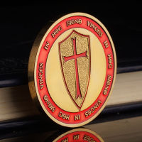 ยุโรป Masonic Knights Templar Cross เหรียญที่ระลึกชุบทองทหารคริสต์ Crusader ของขวัญของที่ระลึก-Pujeu