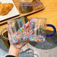 【High-end cups】 Mark Glasscup Double Layer ความรักน่ารัก Quicksand ความสนุกสนานที่สร้างสรรค์