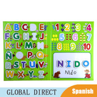 เด็กสเปนตัวอักษรจำนวนแม่เหล็กตัวอักษรไม้จับคู่ปริศนาคณะกรรมการเด็กวัยหัดเดิน Montessori ต้นการศึกษาก่อนวัยเรียนของเล่น