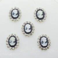 New 10pcs/set 20*16MM Oval Diamond Beauty Head Buttons Flatback Brooch Crystal for Wedding Bouquet Child Hair Ribbon Decorative Haberdashery