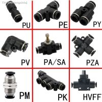 卍⊙ Black High Quality Pneumatic Hose Fitting Pipe Connector Trachea Air Quick Release Couping 4mm 6mm 8mm 10mm 12mm PU PE PY PM SA