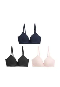NEW M&S 2 PACK COTTON LINED NON WIRED NURSING T-SHIRT BRAS WITH