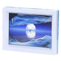 Moving Sand Picture Illusion Natural Scenery 2 Face Framed 3D Vision Desktop Art Sand Painting With Mirror