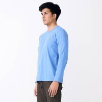 TRANQUIL BLUE LONG SLEEVE CUSTOM FIT T- SHIRT เสื้อยืดคอกลมแขนยาวสีฟ้าทรงคัสตอมฟิต