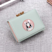 Short Rabbit Womens Wallet Solid Color Coin Pursrs Female Cartoon Print Credit Card Holder Ladies Three Fold Clutch Money Clip