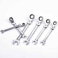 【XX】【CW】8-19mm Wrench Compact Adjustable Head 180-degree Rotary Professional 72-tooth Ratchet Spanner for Vehicle Maintenance