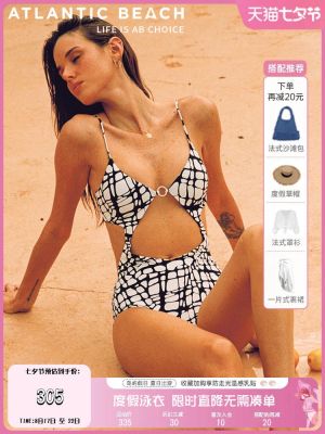 [Island Series] Atlanticbeach23s Layered Stitching Sexy Hollow Fashion One-Piece Swimsuit For Women