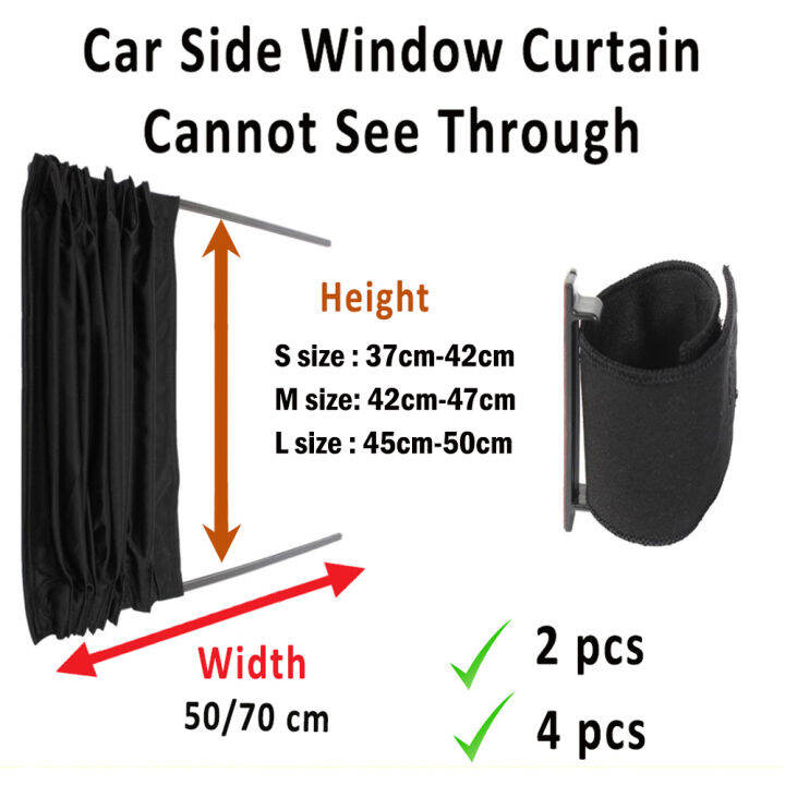 2 Windows 50cm M size Car Side Window Curtain Blind Sun Shade Cannot