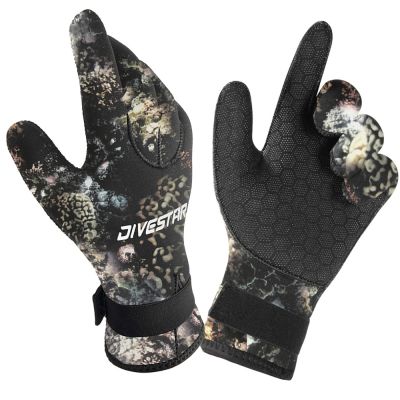 【JH】 5MM/3MM Rubber Diving Gloves Camouflage Anti-skid Anti Stab Underwater Hunting Warm Surfing Snorkeling