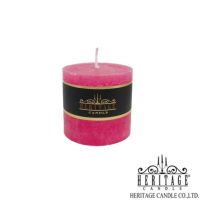 เทียนหอม Scented Candle Pillar Candle with Fragrance เทียนแท่ง สีชมพู หอมๆ ขนาด 3 นิ้ว x 3 นิ้ว (1 ต้น ราคา 130 บาท)