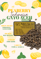 พร้อมส่ง เมล็ดกาแฟ Peaberry Gayo Aceh wet-hulled process/ เมล็ดกาแฟนอก/ สารกาแฟอินโดนีเซีย