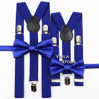 Soild 2.5เซนติเมตร Suspenders เคลือบเงา Bowtie ชุดผู้ชายเด็กสีแดงสีน้ำตาลโพลีเอสเตอร์ผีเสื้อ Y-กลับจัดฟันพรรคอาหารค่ำเสื้อกางเกงอุปกรณ์เสริม