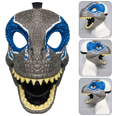 Mask Gifts Carnival Gifts Raptor Mask Child Blue Dinosaur Accessories Latex Raptor Animal Headgear