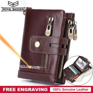 Royal Bagger Mens Long Wallet Crazy Horse Leather Phone Purse for Man  Handbag Wallets Genuine Leather Retro Business