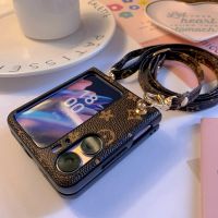 Silob เคสป้องกันหน้าจอพับได้สำหรับเหมาะสำหรับเคสโทรศัพท์มือถือ Oppofindn2flip,เคส Oppo ใหม่ค้นหา N2flip สายมินนี่ลายชื่อใหญ่สำหรับผู้หญิงในยุโรปและอเมริกา