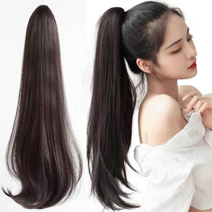 Rambut panjang perempuan kuda wig dengan simulasi rambut panjang curly ...