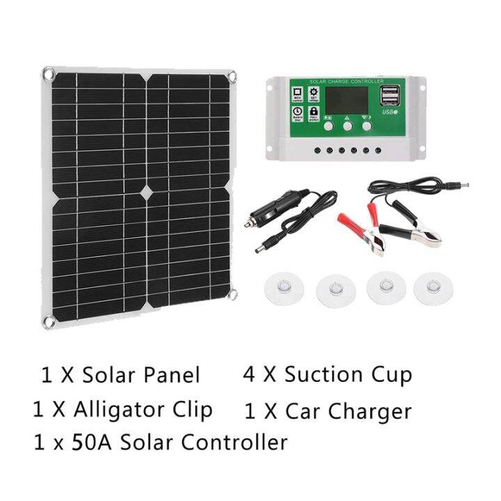 12w-solar-panel-kit-50a-12v-battery-charger-with-controller-caravan-boat