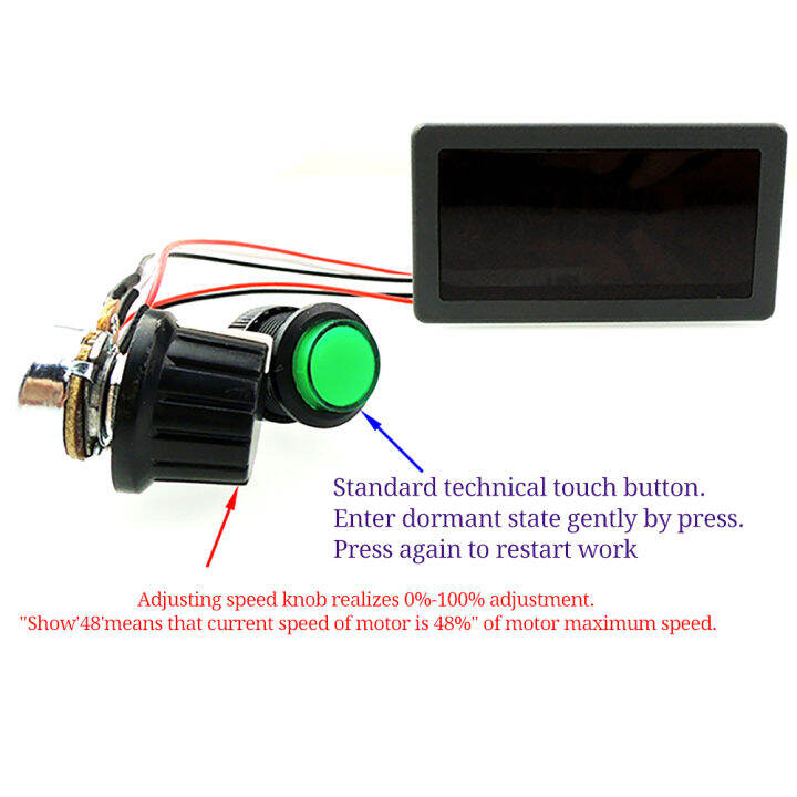 สวิตช์ควบคุมความเร็ว-pwm-ไม่มีขั้นจอ-dc-6v-30v-เครื่องควบคุมความเร็วจอแสดงผล-led