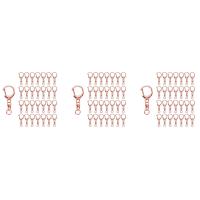 150 Pcs Rose Gold Keychain, Spring Snap Key Ring with Chain and Jump Rings, DIY Key Chain Parts for Craft Hanging Buckle