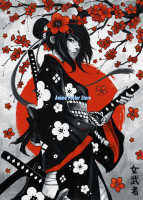 Aesthetic Japanese Samurai Duel Canvas: ภาพวาดหมึกที่มีชื่อเสียง,Travel Scenery Wall Art For Room Decor