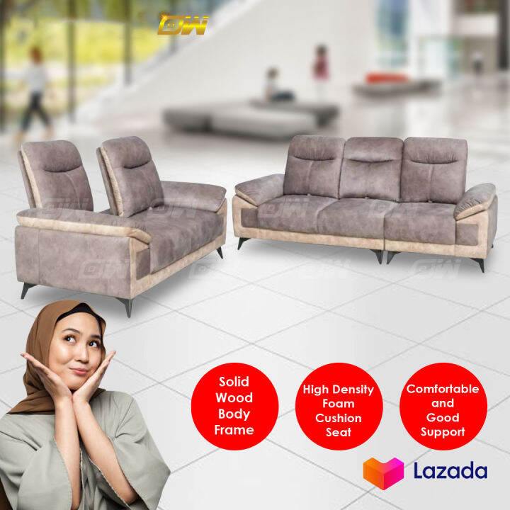 Greyish Brown LShape Sofa Fully Fabric Sofa / Lounge Chair / Relax