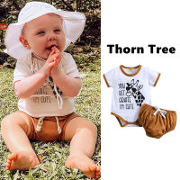 Thorn Tree เด็กวัยหัดเดินเด็กเสื้อผ้าเด็กผู้ชายชุดแขนสั้นยีราฟพิมพ์เสื้อยืดด้านบนกางเกงขาสั้นชุดเครื่องแต่งกาย