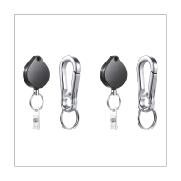 2X Small Heavy Duty Retractable Badge Holders Reel, ID Badge Holders with Belt Clip Key Ring for Name Card Keychain