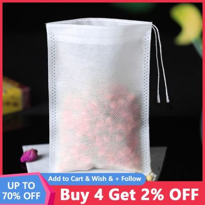 100Pcs Food Grade Empty Fabric Teabags Heat Seal With String Pepper Non-woven Coffee Tea Bags Infuser Herb Loose Spice Filters