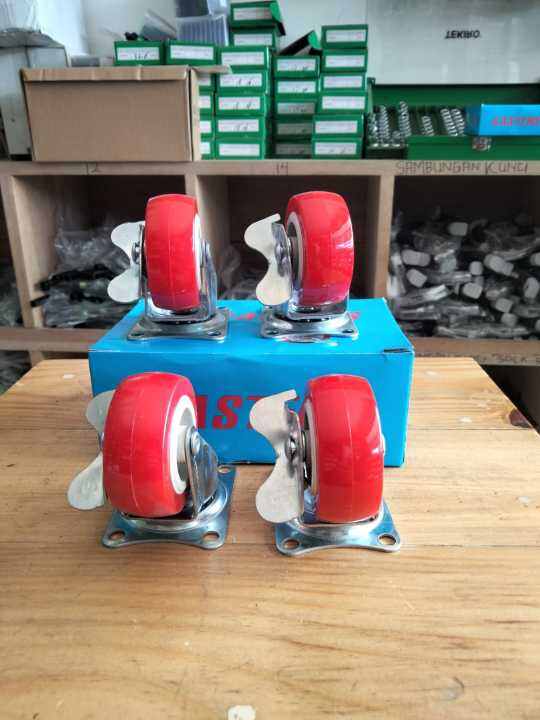 Pcs Roda Caster Hidup Plus Rem Mm Inci Kaki Roda Etalase Troli Lazada Indonesia