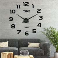 Large Wall Clock Wall Sticker Watch 3D DIY Frameless Mirror Stickers Quartz Duvar Saat Klock Modern Mute clock reloj de pared