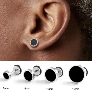 Matte black clearance mens earrings