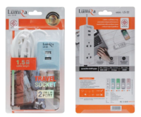 ปลั๊กไฟ LUMIRA TRAVEL SOCKET 2USB 2.1A 2PORT รหัส LS-22 สายยาว (1.5M)