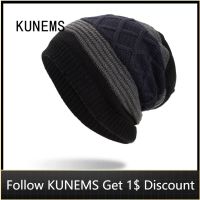 [Hana Clothing Store] KUNEMS แฟชั่น Skull Beanies หมวกสำหรับชายฤดูหนาวอุ่นหมวกถัก Bonnets กลางแจ้ง Casual Dad หมวกหมวกนุ่ม Gorras Hombre