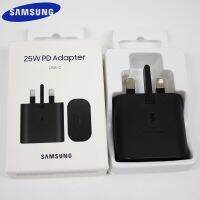 Samsung ปลั๊กเสียบแบบ UK 25W PD Super Fast R สำหรับ14 13 12 11 Pro Max สำหรับ Galaxy A52 A72 A53 A73 S21 S20 S22 Note 10 20 S23